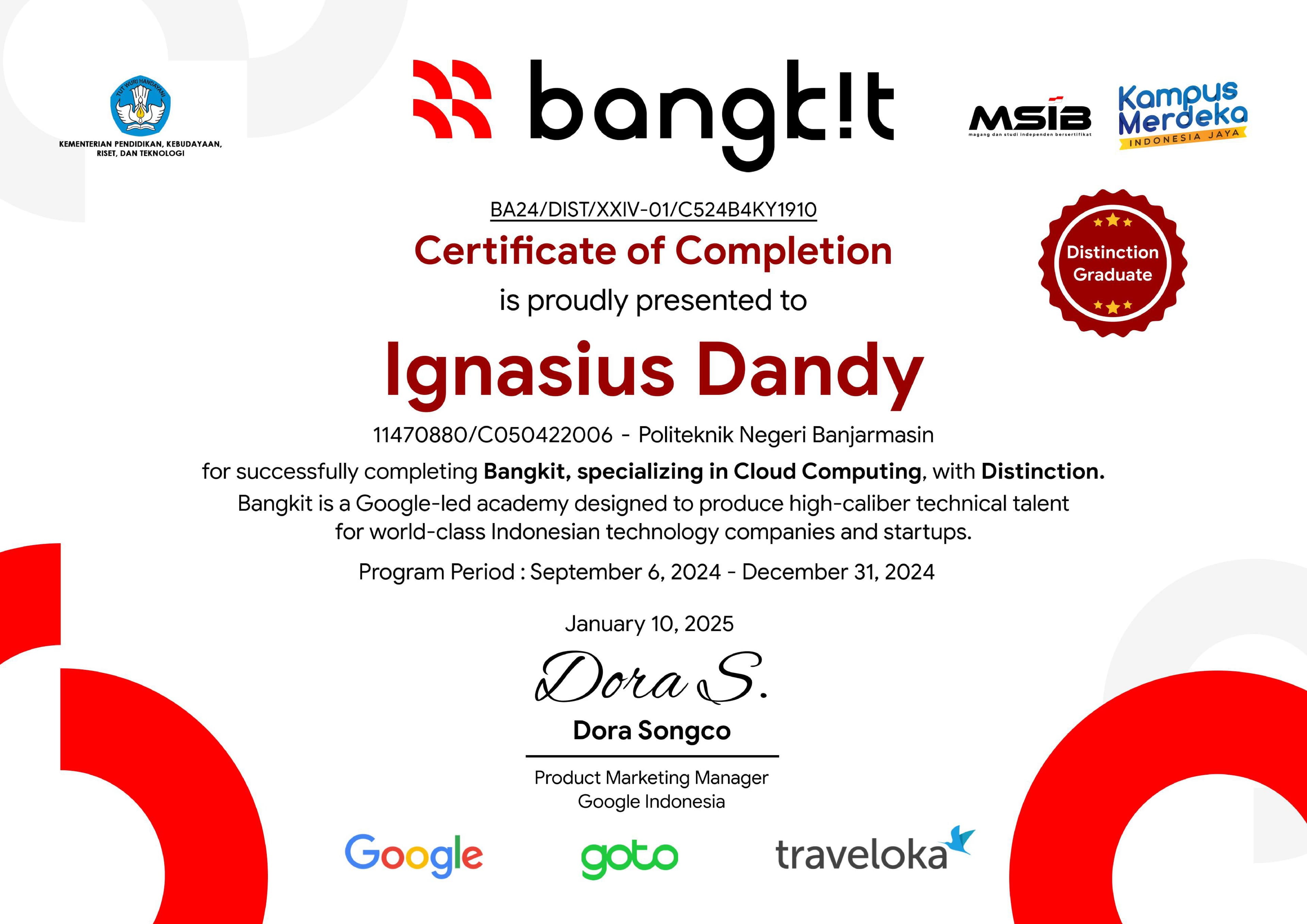 Sertifikat Google Cloud – Bangkit Academy
